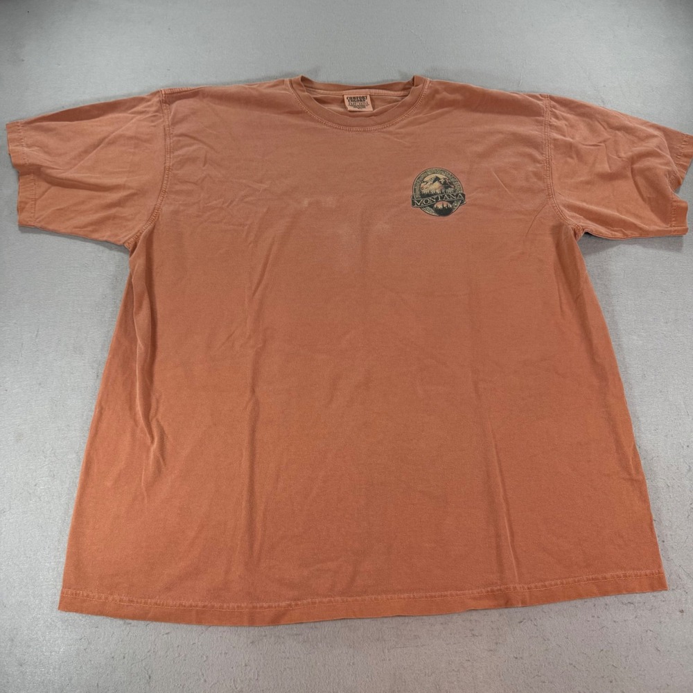 Comfort Colors Graphic Tee Orange Retro Outdoors Shirt XL